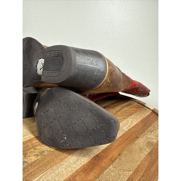 Twisted X WWT0027 Western Snip Toe Red Embroidered Cowgirl Boots Size 5‎ 1/2B - Picture 10 of 15